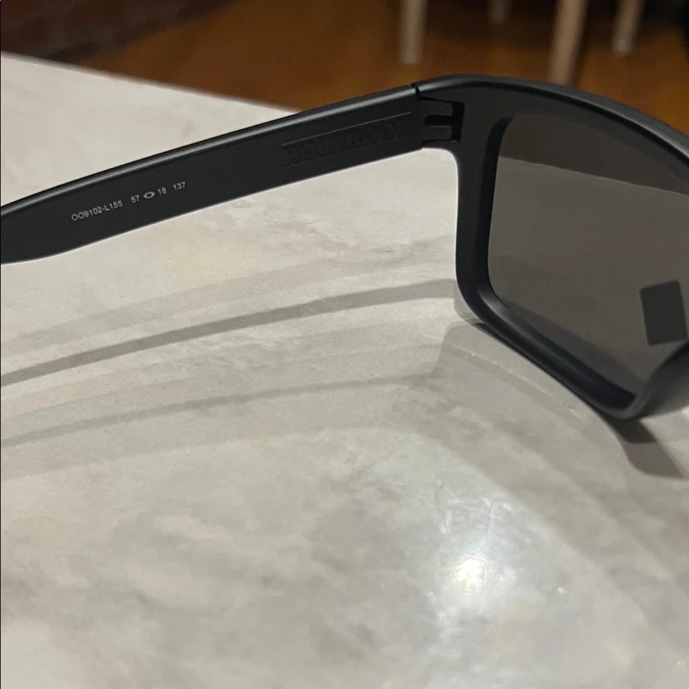 Official Oakley NFL Falcons Holbrook Black Sunglasses with Red Accents
